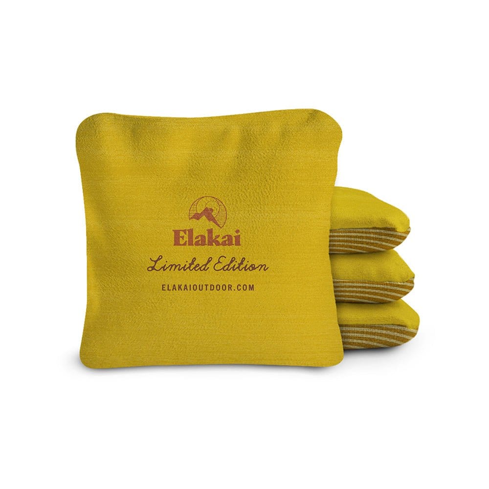 Elakai Outdoor Cornhole Bags Gold 6-in Dual-Sided Cornhole Bags | Tree Rings Collection