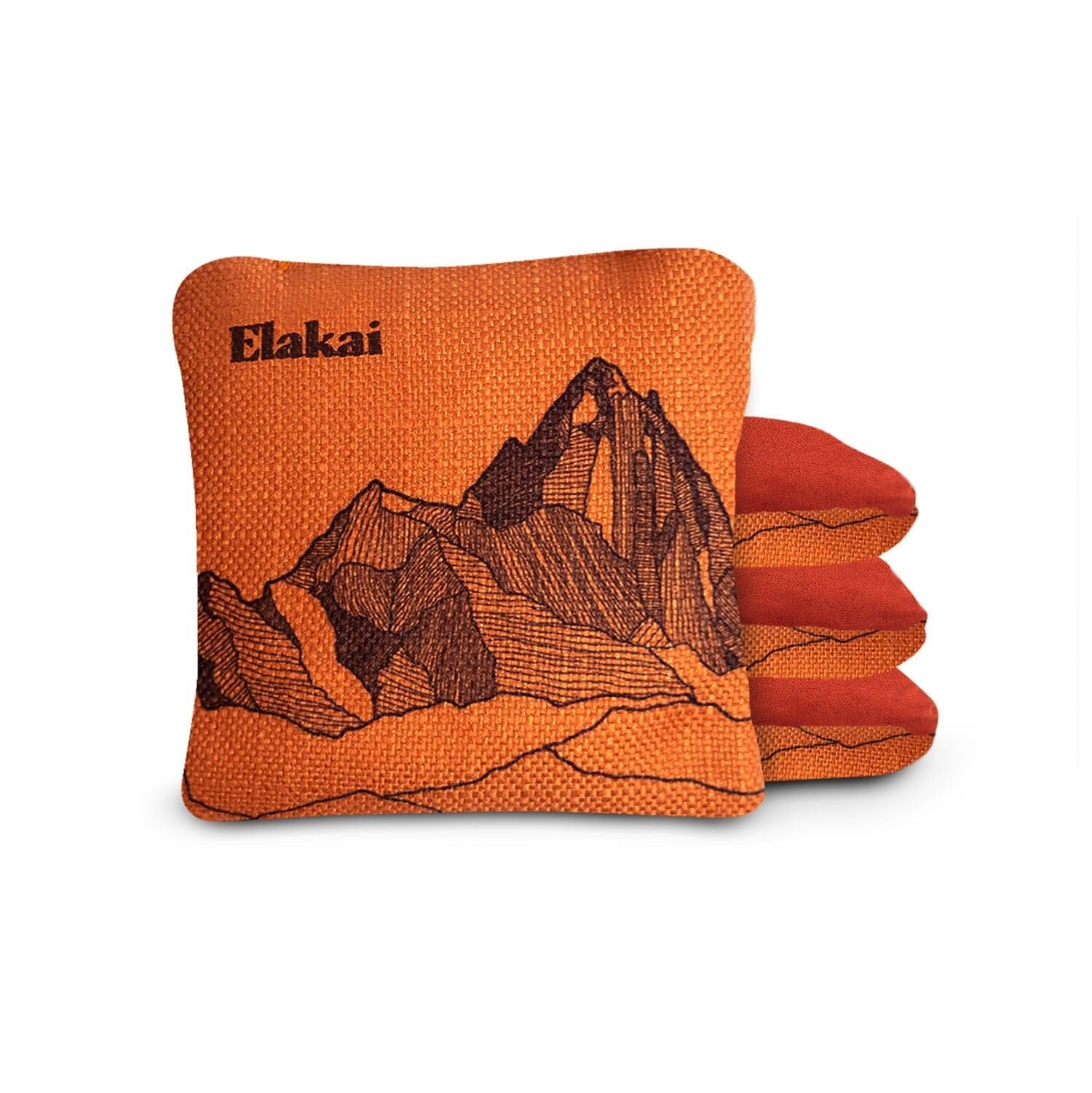 Elakai Outdoor Cornhole Bags Orange Horizon 6-in Dual-Sided Cornhole Bags | Mt. Elakai Design Collection