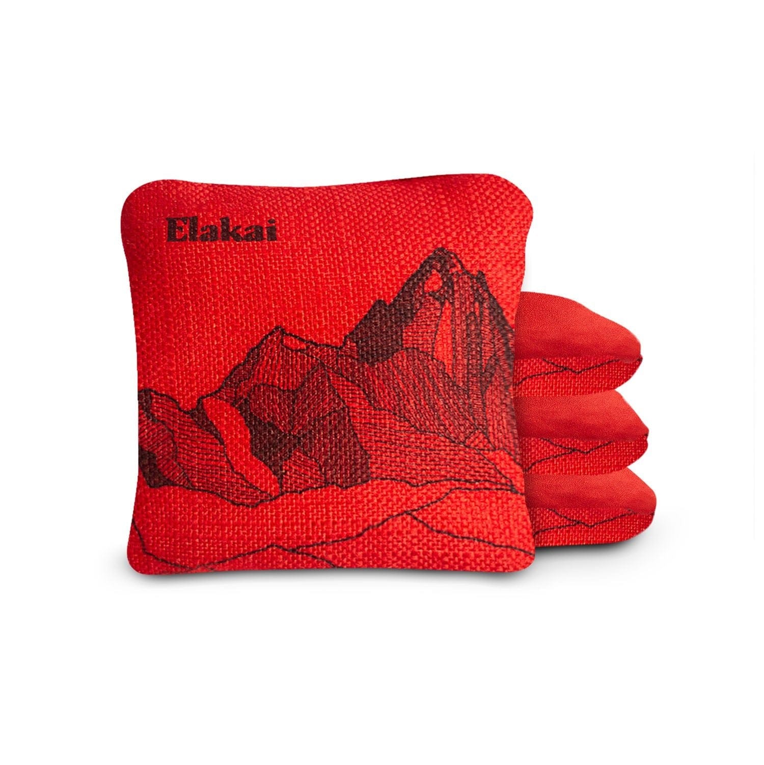 Elakai Outdoor Cornhole Bags Red Lava 6-in Dual-Sided Cornhole Bags | Mt. Elakai Design Collection