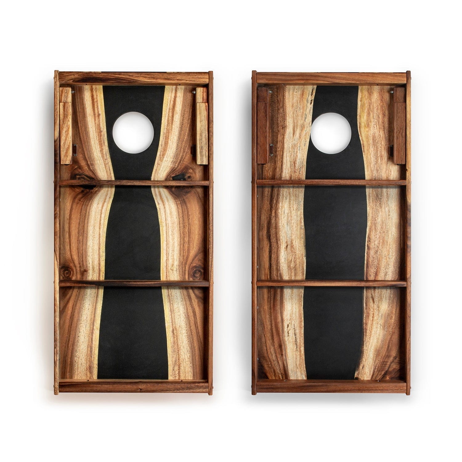 Elakai Outdoor Cornhole Boards 2ft x 4ft Resin & Wood Classic Cornhole Set | Live Edge River Collection