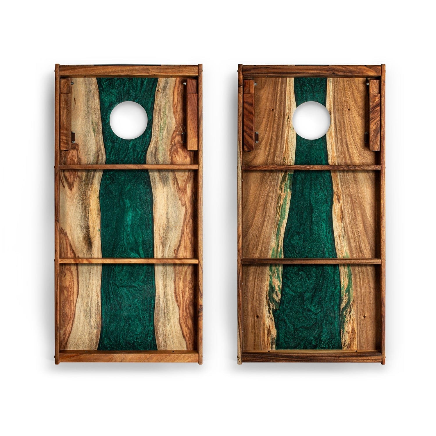 Elakai Outdoor Cornhole Boards 2ft x 4ft Resin & Wood Classic Cornhole Set | Live Edge River Collection