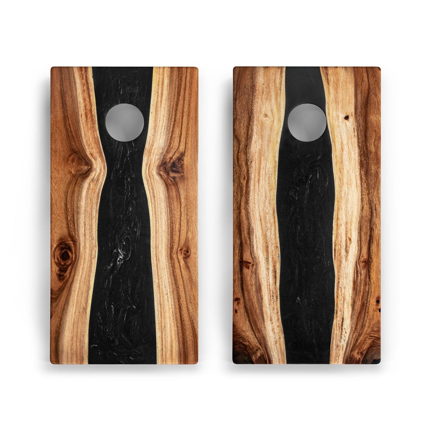 Elakai Outdoor Cornhole Boards 2ft x 4ft Resin & Wood Classic Cornhole Set | Live Edge River Collection