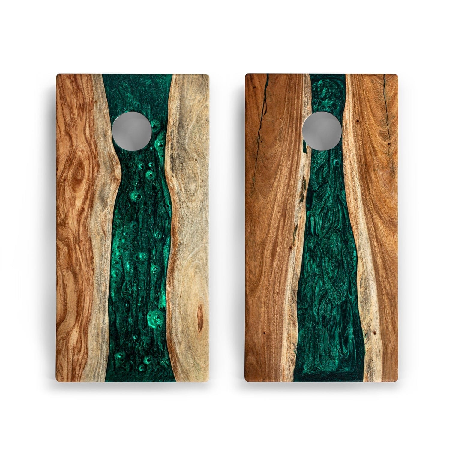 Elakai Outdoor Cornhole Boards 2ft x 4ft Resin & Wood Classic Cornhole Set | Live Edge River Collection
