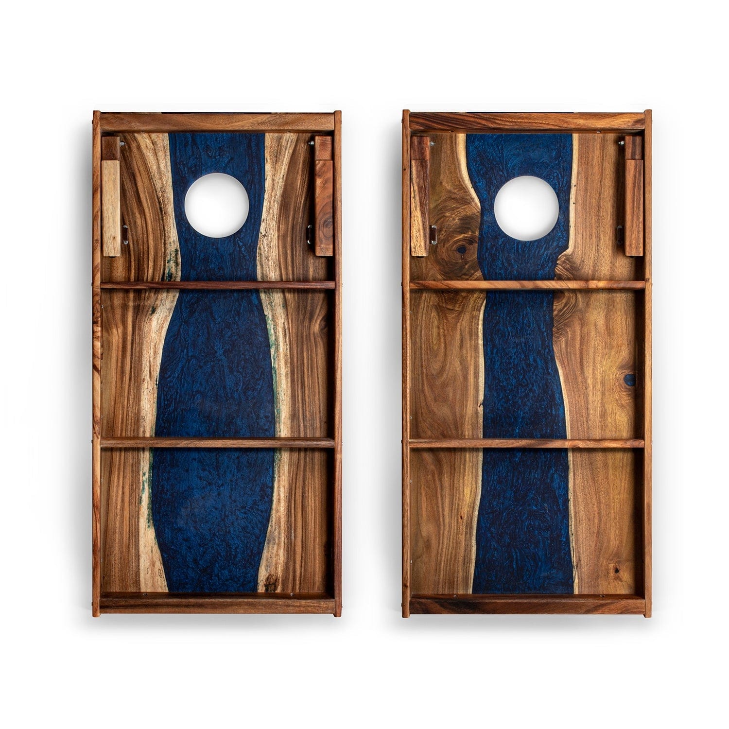 Elakai Outdoor Cornhole Boards 2ft x 4ft Resin & Wood Classic Cornhole Set | Live Edge River Collection