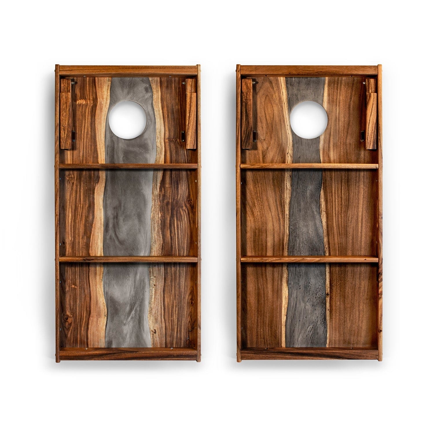 Elakai Outdoor Cornhole Boards 2ft x 4ft Resin & Wood Classic Cornhole Set | Live Edge River Collection