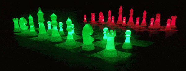 MegaChess 38 Inch Plastic LED Giant Chess Set - Option 2 - Night Time Only Set |  | MegaChess.com