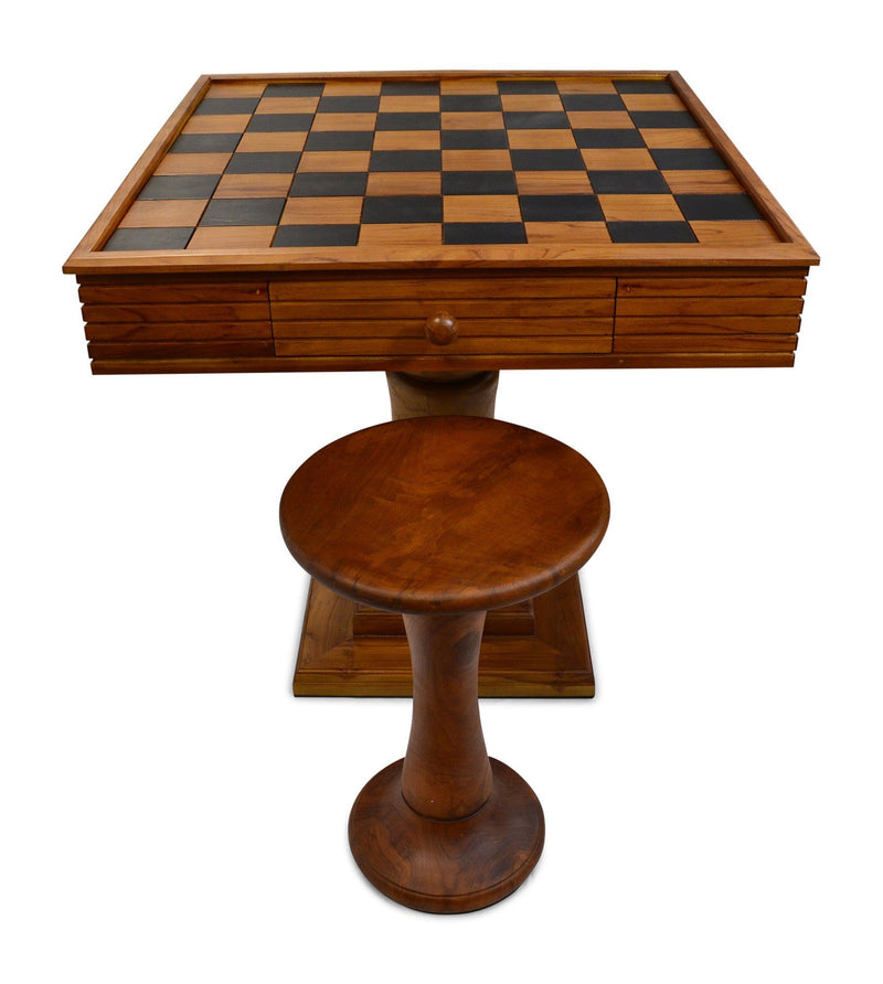 MegaChess Teak Giant Chess Table With 4 Inch Squares - 2' 10" x 2' 10" |  | MegaChess.com