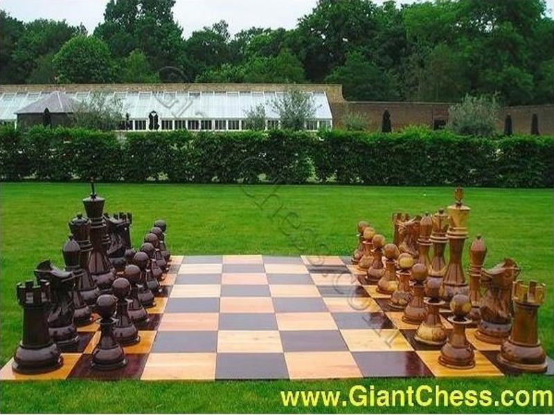 MegaChess 36 Inch Teak Giant Chess Set |  | MegaChess.com