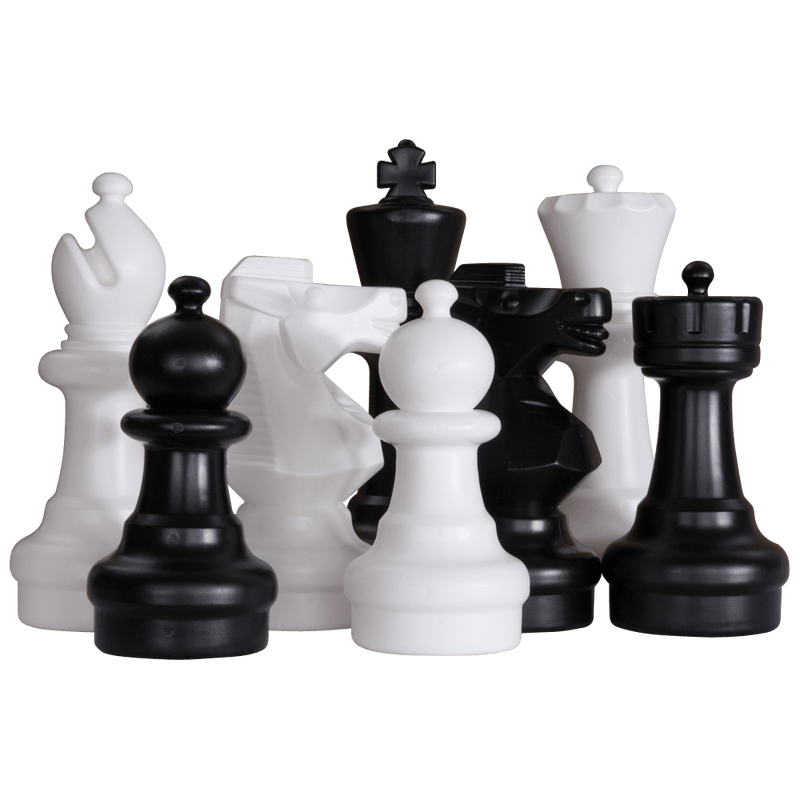 MegaChess Large Chess Pieces and Large Chess Mat - Black and White - Plastic - 12 inch King |  | MegaChess.com