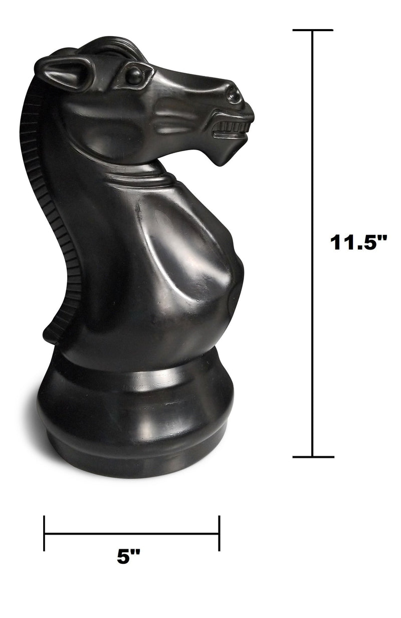 MegaChes12 Inch Black Plastic Knight Giant Chess Piece |  | MegaChess.com
