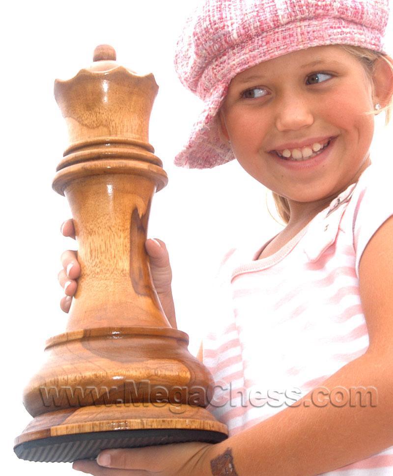MegaChess 14 Inch Light Teak Queen Giant Chess Piece |  | MegaChess.com