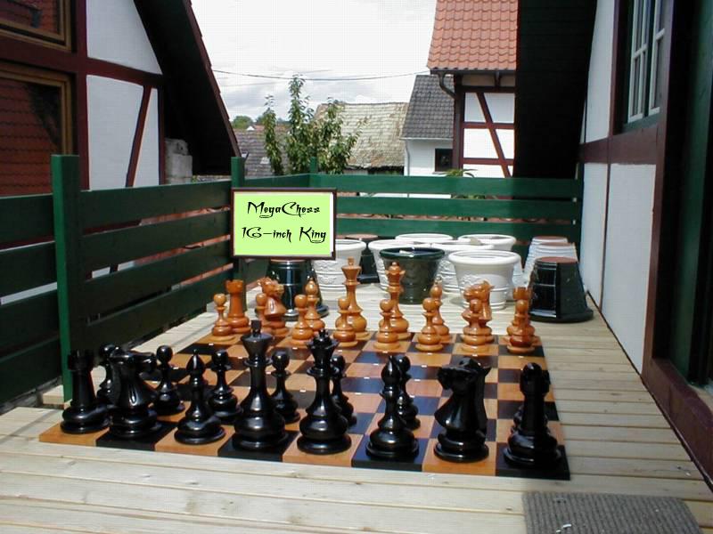 MegaChess 16 Inch Teak Giant Chess Set |  | MegaChess.com