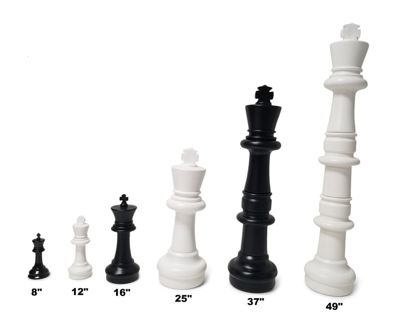 MegaChess Large Chess Pieces and Large Chess Mat - Black and White - Plastic - 12 inch King |  | MegaChess.com
