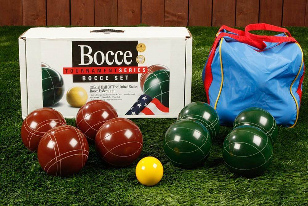 BuyBocceBalls Premium Tournament Bocce Set - 8 Balls (107mm, 920g) + Pallina | Made In USA, All-Weather, For Grass, Sand & Courts