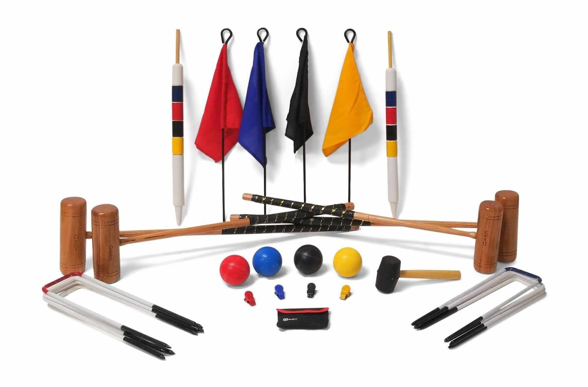 Set de croquet en bois avec sac de transport - pour 4 Set de croquet en bois avec sac de transport - pour 4