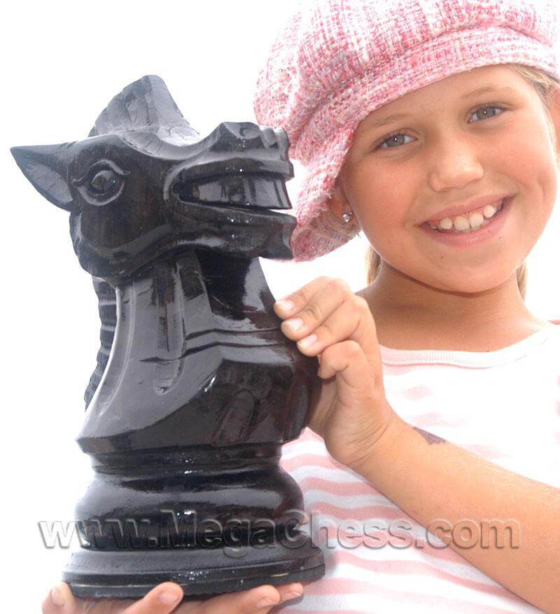 Mega Chess Buy Individual Chess Pieces MegaChess 10 Inch Dark Teak Knight Giant Chess Piece