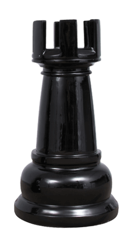 MegaChess 23 Inch Black Fiberglass Rook Giant Chess Piece | | MegaChess.com
