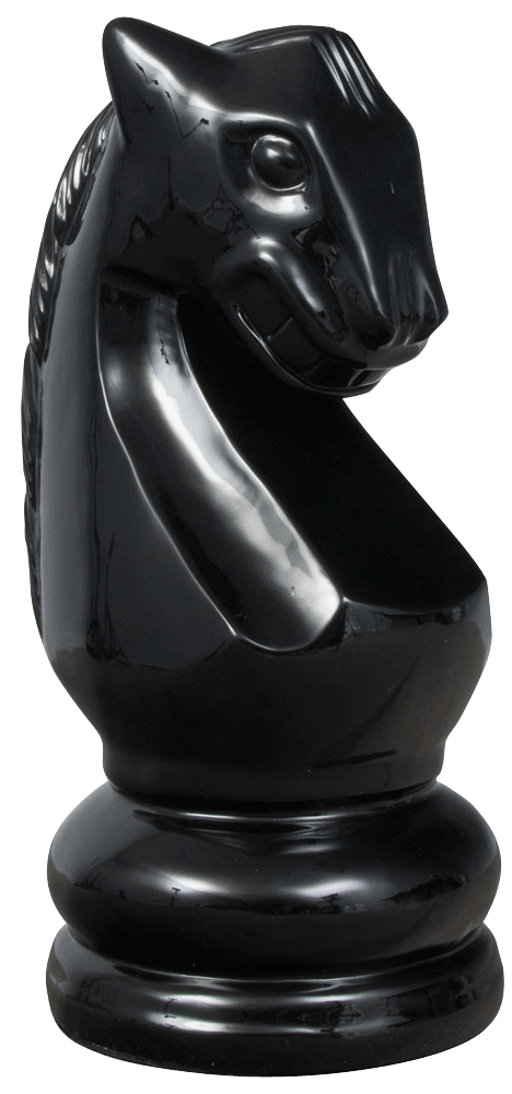 MegaChess 28 Inch Black Fiberglass Knight Giant Chess Piece | | MegaChess.com