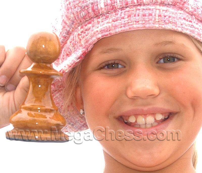 Mega Chess Buy Individual Chess Pieces MegaChess 4 Inch Light Teak Pawn Giant Chess Piece