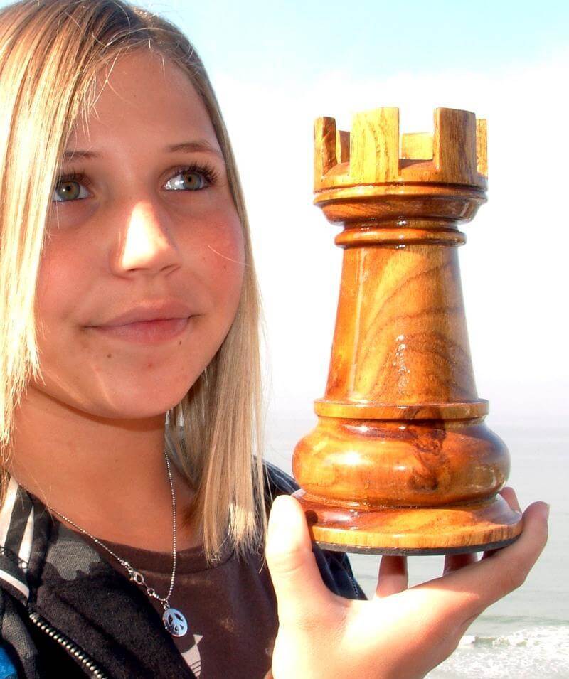 MegaChess 7 Inch Light Teak Rook Giant Chess Piece | | MegaChess.com