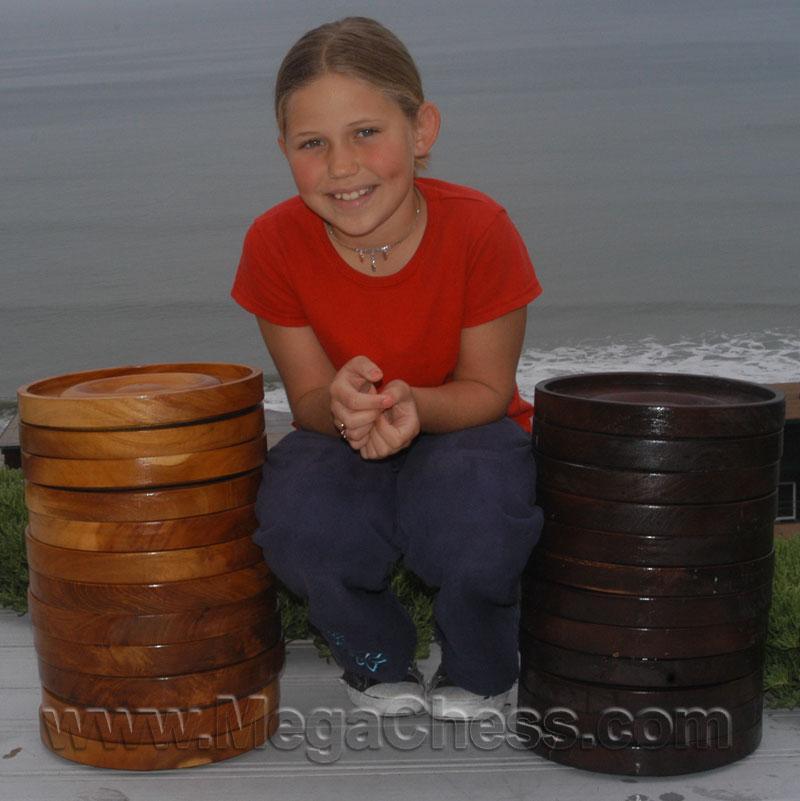 Mega Chess Giant Checkers MegaChess 10 Inch Teak Giant Checkers