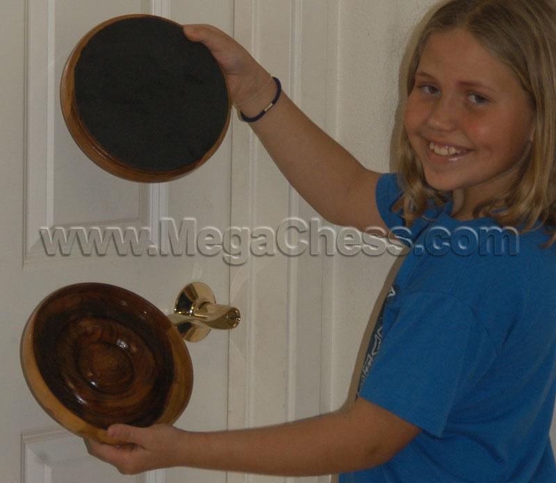 MegaChess 7 Inch Teak Giant Checkers | | MegaChess.com