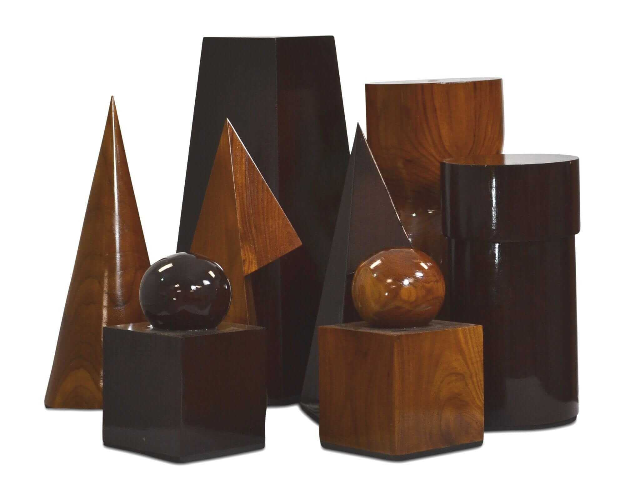 24" Teak Geometric Giant Chess Set | MegaChess
