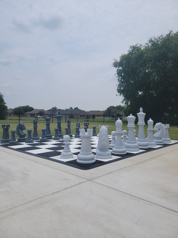MegaChess 38-Inch Perfect Chess Set - Stone Gray Edition