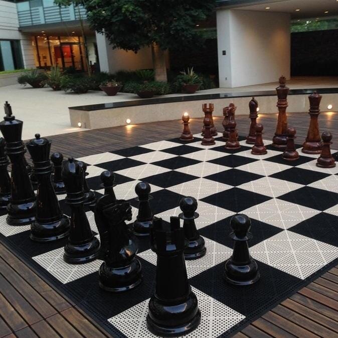 Custom Color Commercial Grade Roll Up Giant Chess Board with 24 Inch Squares and Optional Safety Edge Ramps |  | MegaChess.com