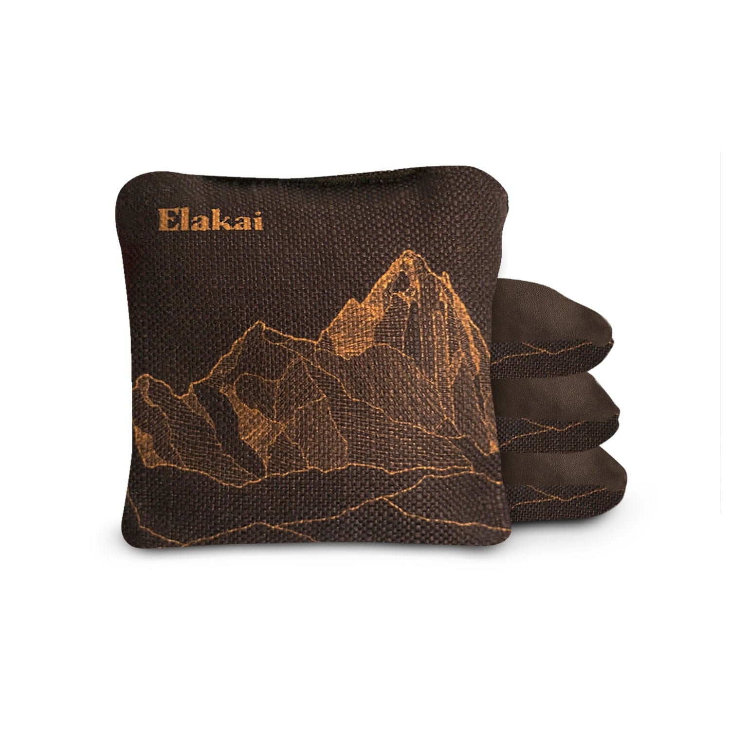 Elakai Outdoor Cornhole Bags Brown Umber 6-in Dual-Sided Cornhole Bags | Mt. Elakai Design Collection