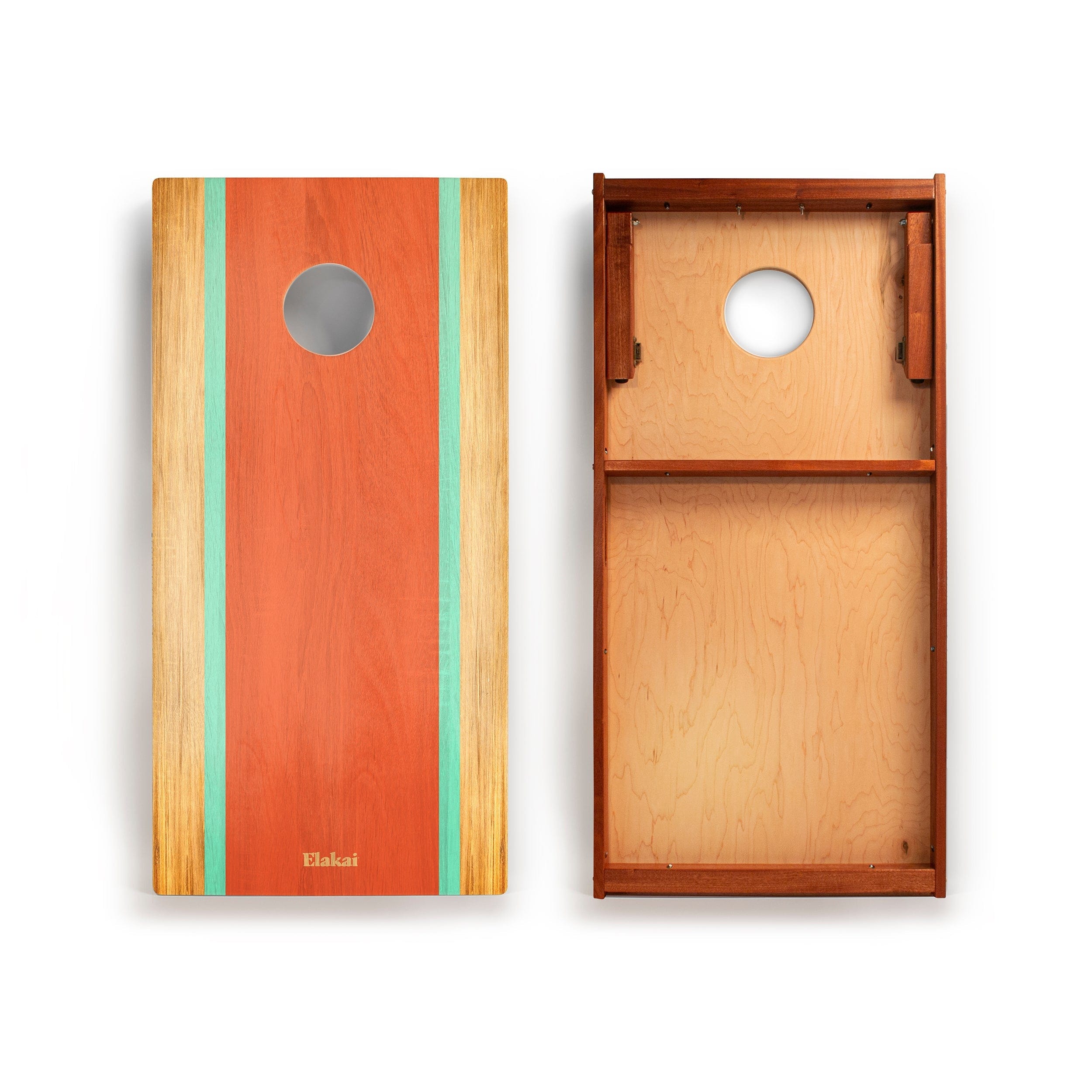 Elakai Outdoor Cornhole Boards 2ft x 4ft Graphic Wood Classic Cornhole Set | Classic Beach Stripes Collection