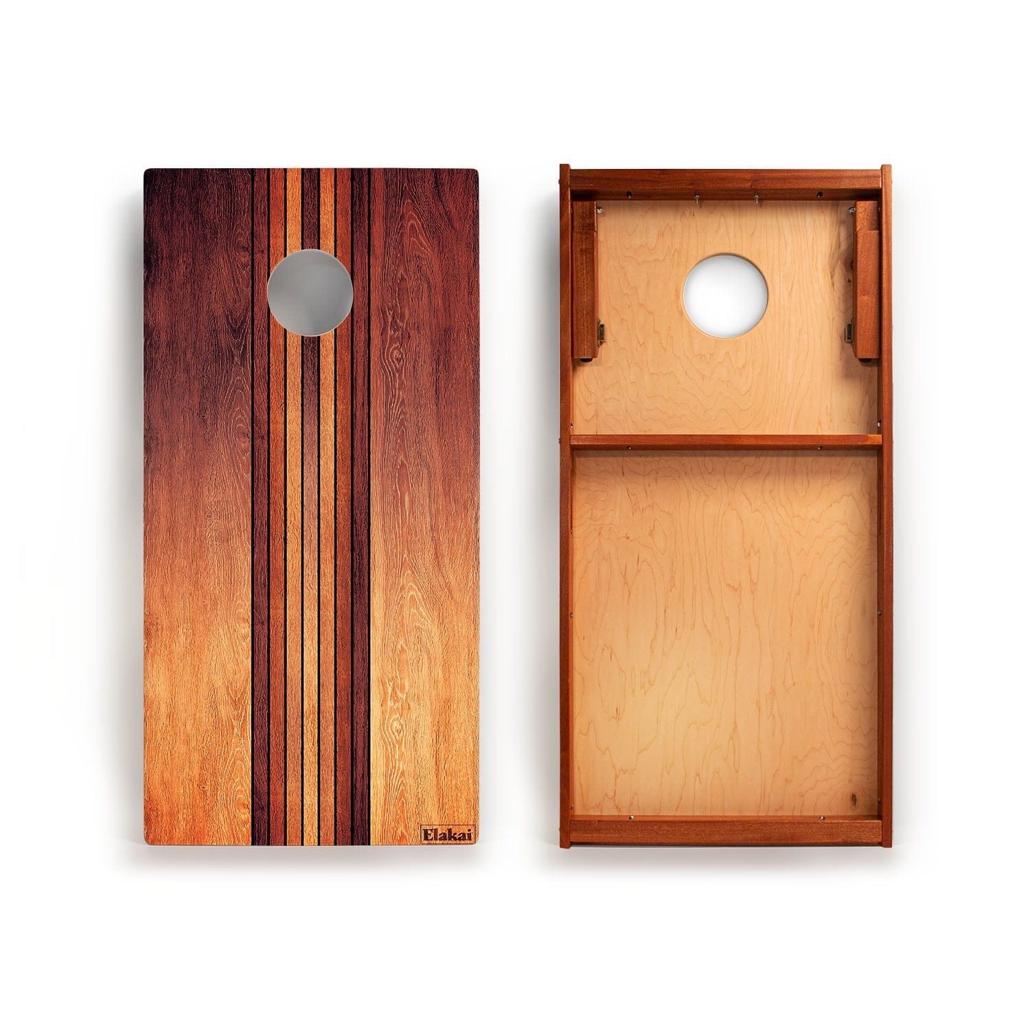 Elakai Outdoor Cornhole Boards 2ft x 4ft Graphic Wood Classic Cornhole Set | Natural Surf Beach Collection