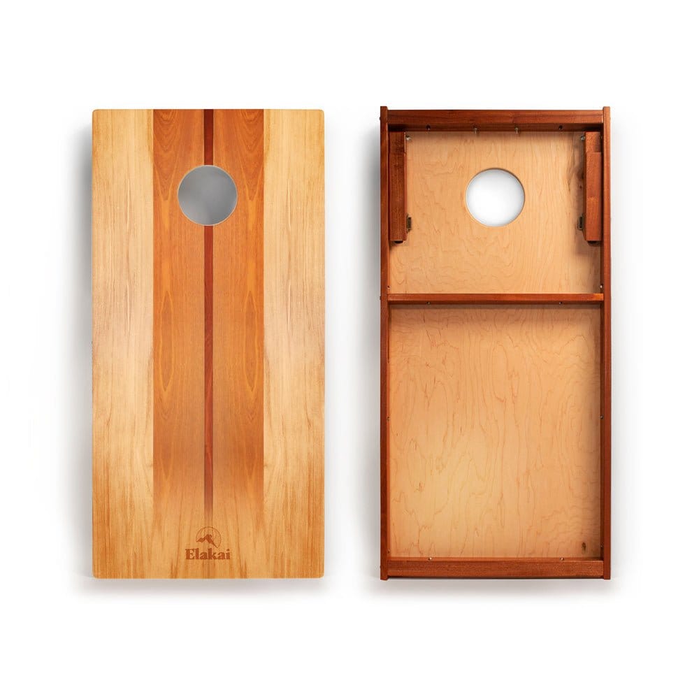 Elakai Outdoor Cornhole Boards 2ft x 4ft Graphic Wood Classic Cornhole Set | Natural Surf Beach Collection