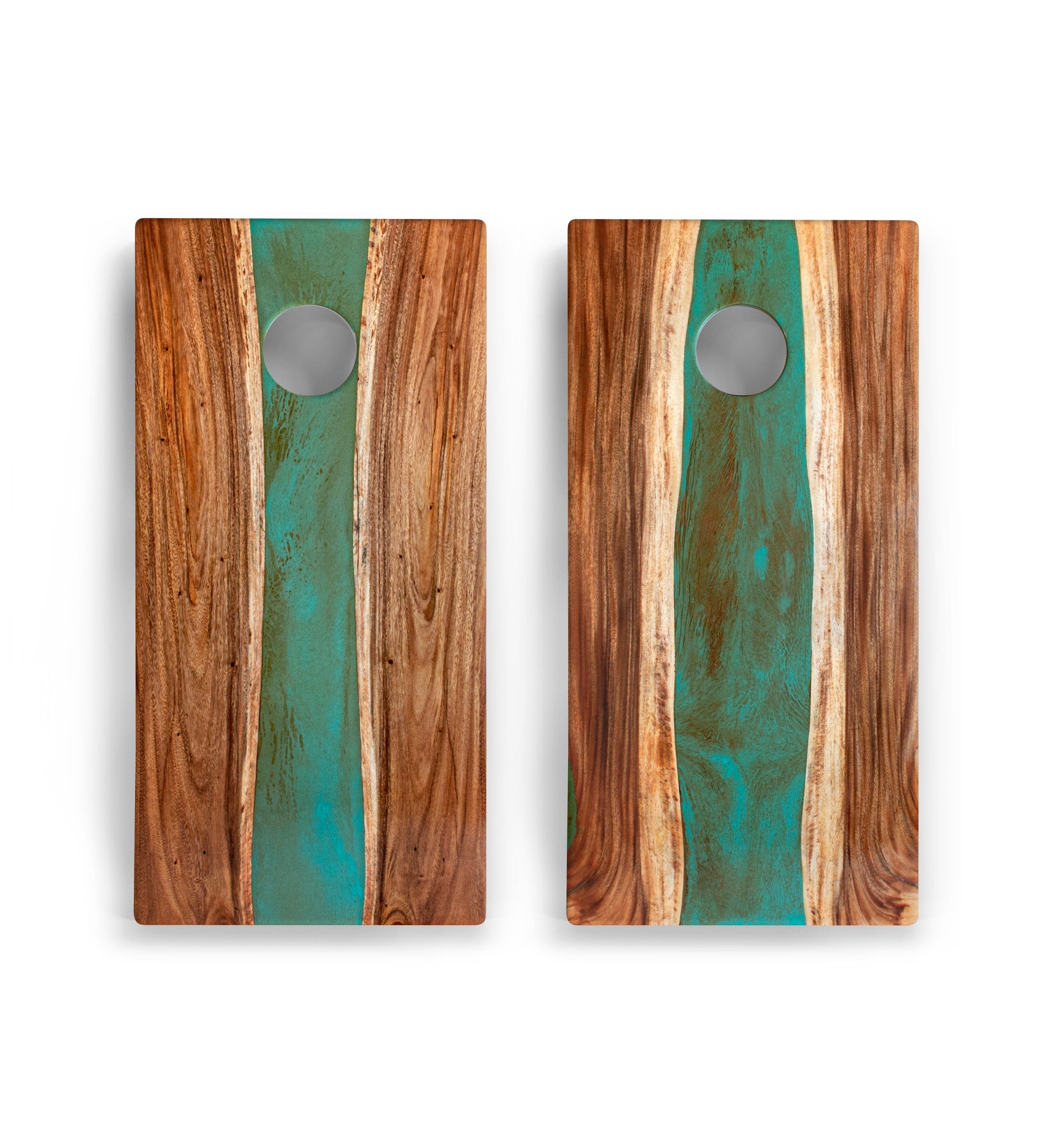 Elakai Outdoor Cornhole Boards 2ft x 4ft Resin & Wood Classic Cornhole Set | Live Edge River Collection
