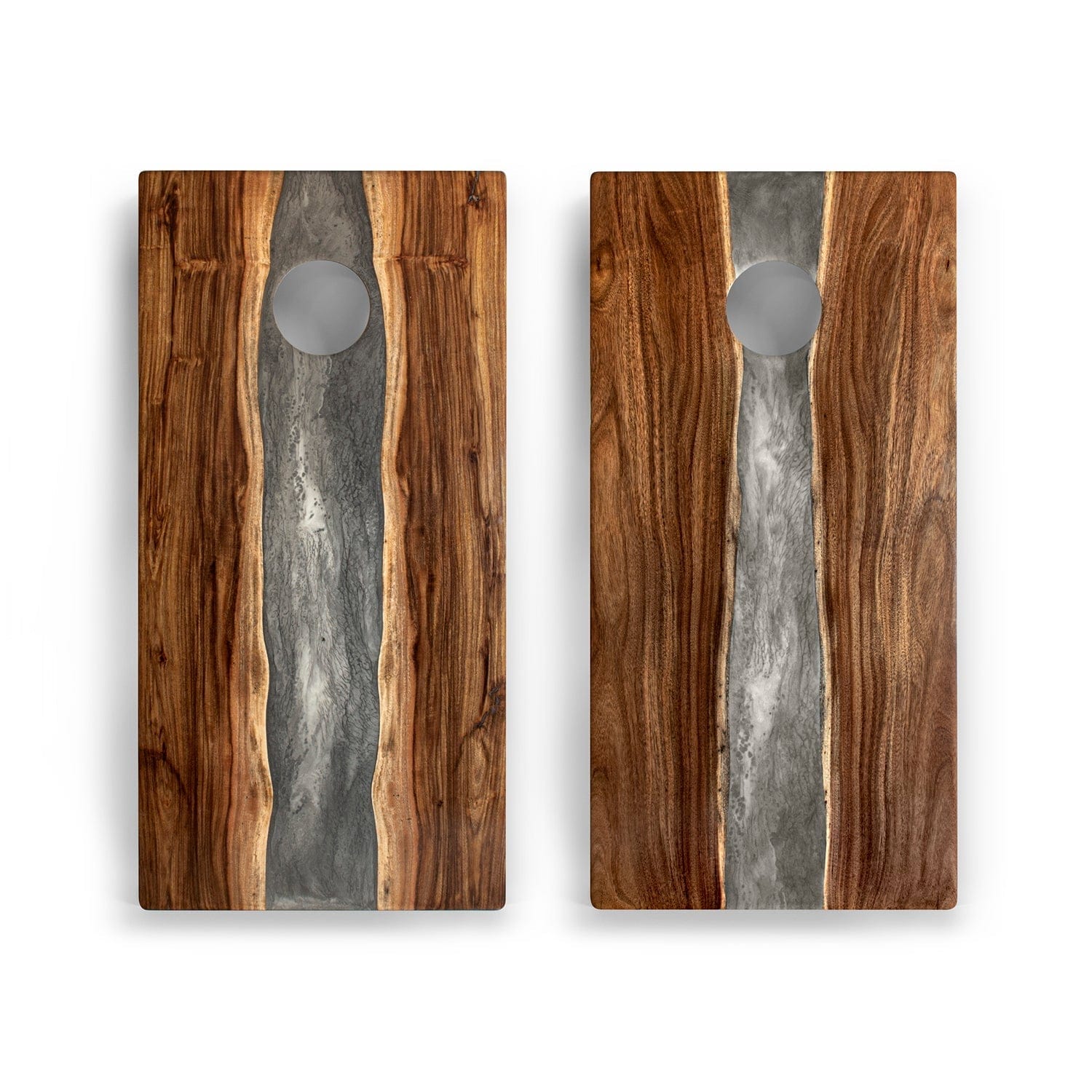 Elakai Outdoor Cornhole Boards 2ft x 4ft Resin & Wood Classic Cornhole Set | Live Edge River Collection