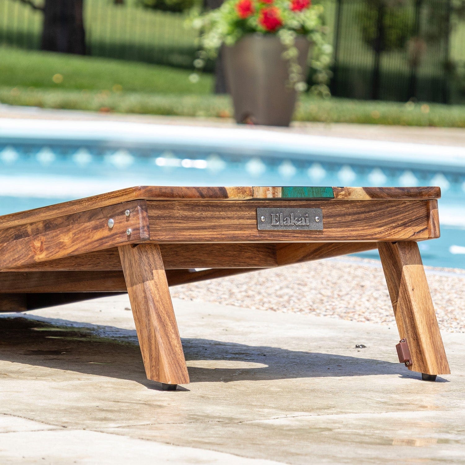 Elakai Outdoor Cornhole Boards 2ft x 4ft Resin & Wood Classic Cornhole Set | Live Edge River Collection