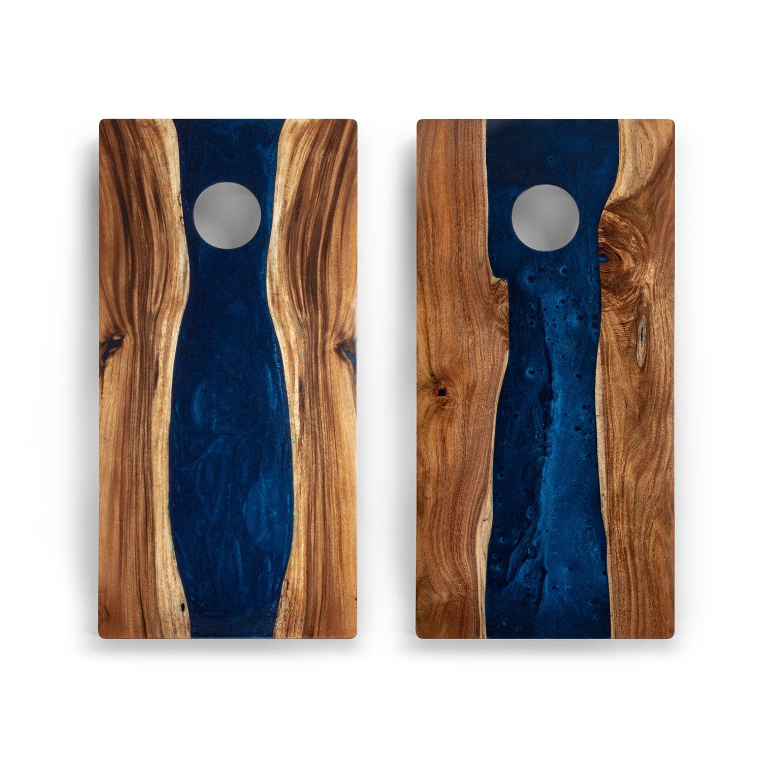Elakai Outdoor Cornhole Boards 2ft x 4ft Resin & Wood Classic Cornhole Set | Live Edge River Collection