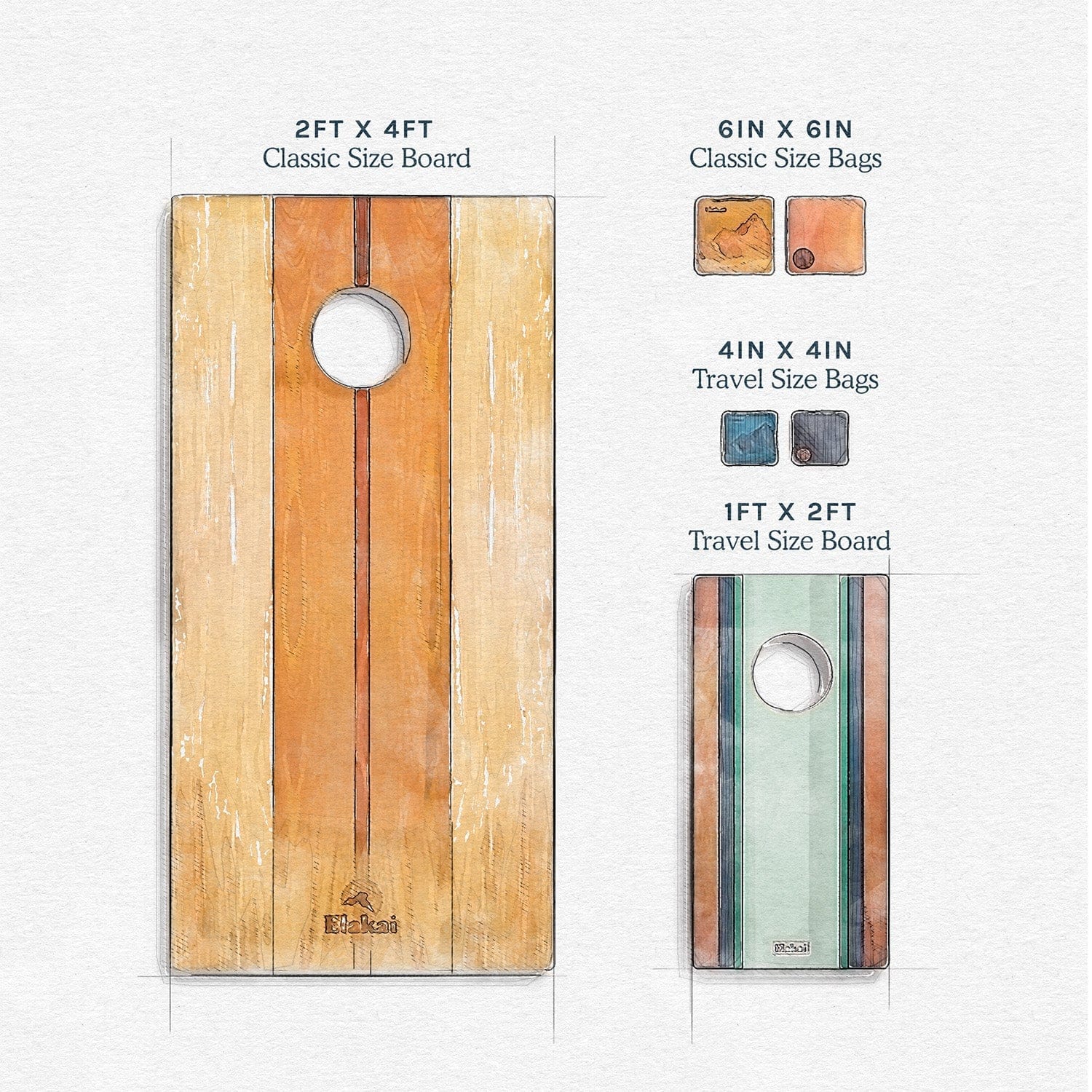 Elakai Outdoor Cornhole Boards 2x4 The Beach Epoxy Resin Cornhole Boards