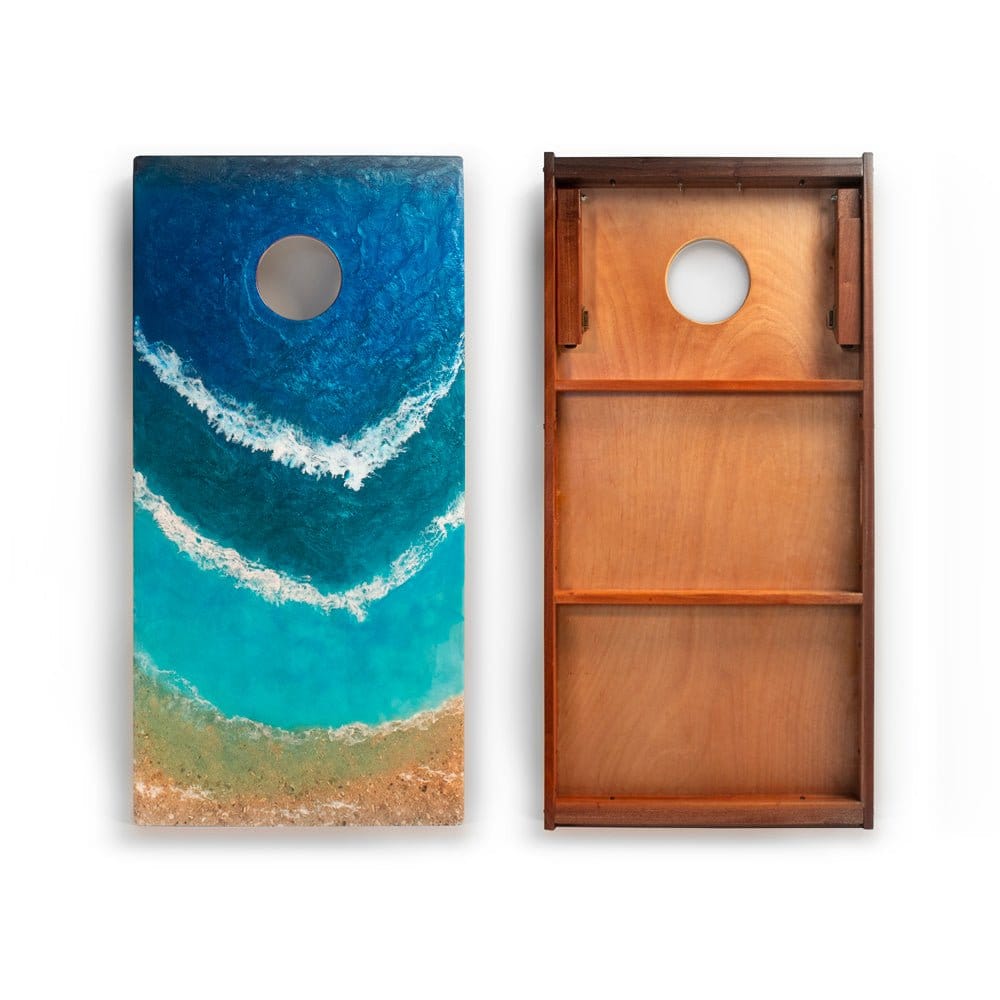 Elakai Outdoor Cornhole Boards 2x4 The Beach Epoxy Resin Cornhole Boards