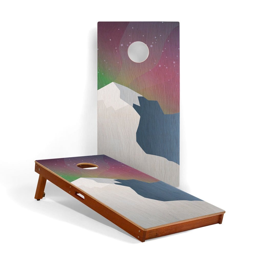 Elakai Outdoor Cornhole Boards Aurora 2ft x 4ft Graphic Wood Classic Cornhole Set | National Parks Inspired Collection