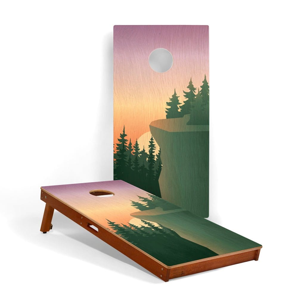 Elakai Outdoor Cornhole Boards Cliff View 2ft x 4ft Graphic Wood Classic Cornhole Set | National Parks Inspired Collection