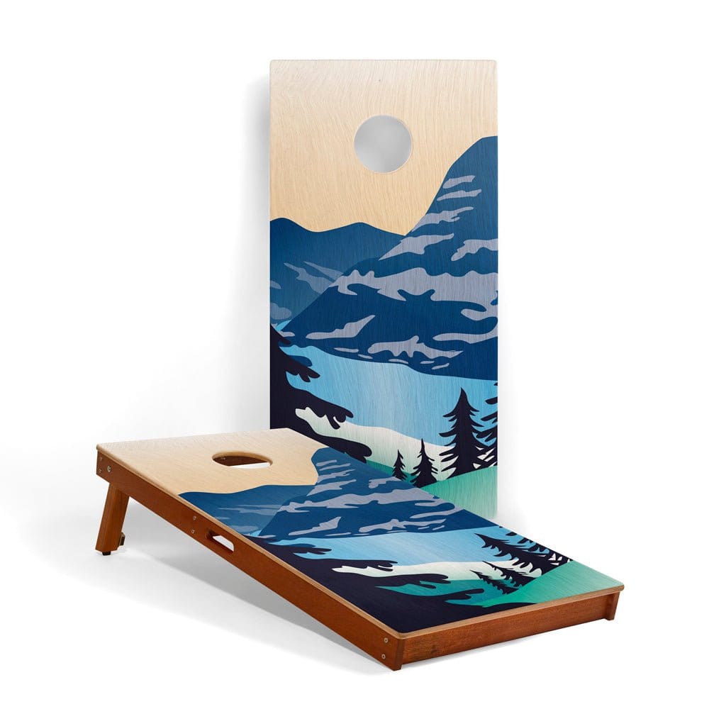 Elakai Outdoor Cornhole Boards Glacier 2ft x 4ft Graphic Wood Classic Cornhole Set | National Parks Inspired Collection