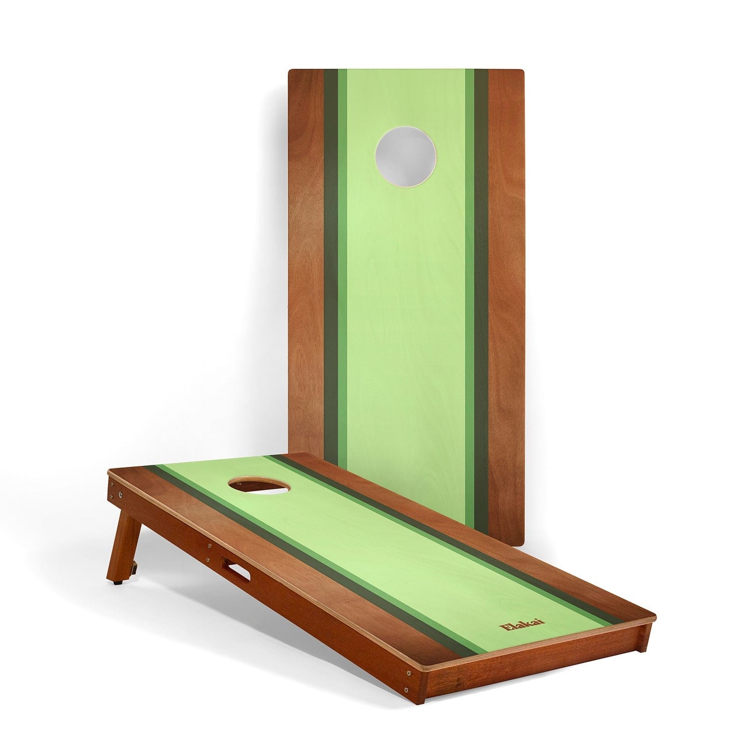 Elakai Outdoor Cornhole Boards La Holla 2ft x 4ft Graphic Wood Classic Cornhole Set | Classic Beach Stripes Collection