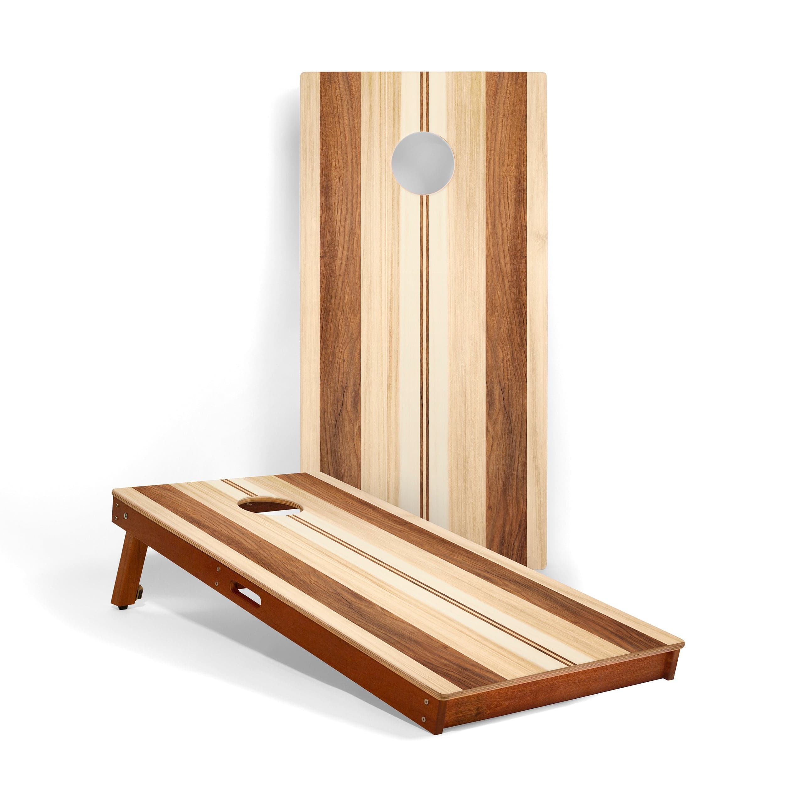 Elakai Outdoor Cornhole Boards Medina Stripes 2ft x 4ft Graphic Wood Classic Cornhole Set | Natural Surf Beach Collection