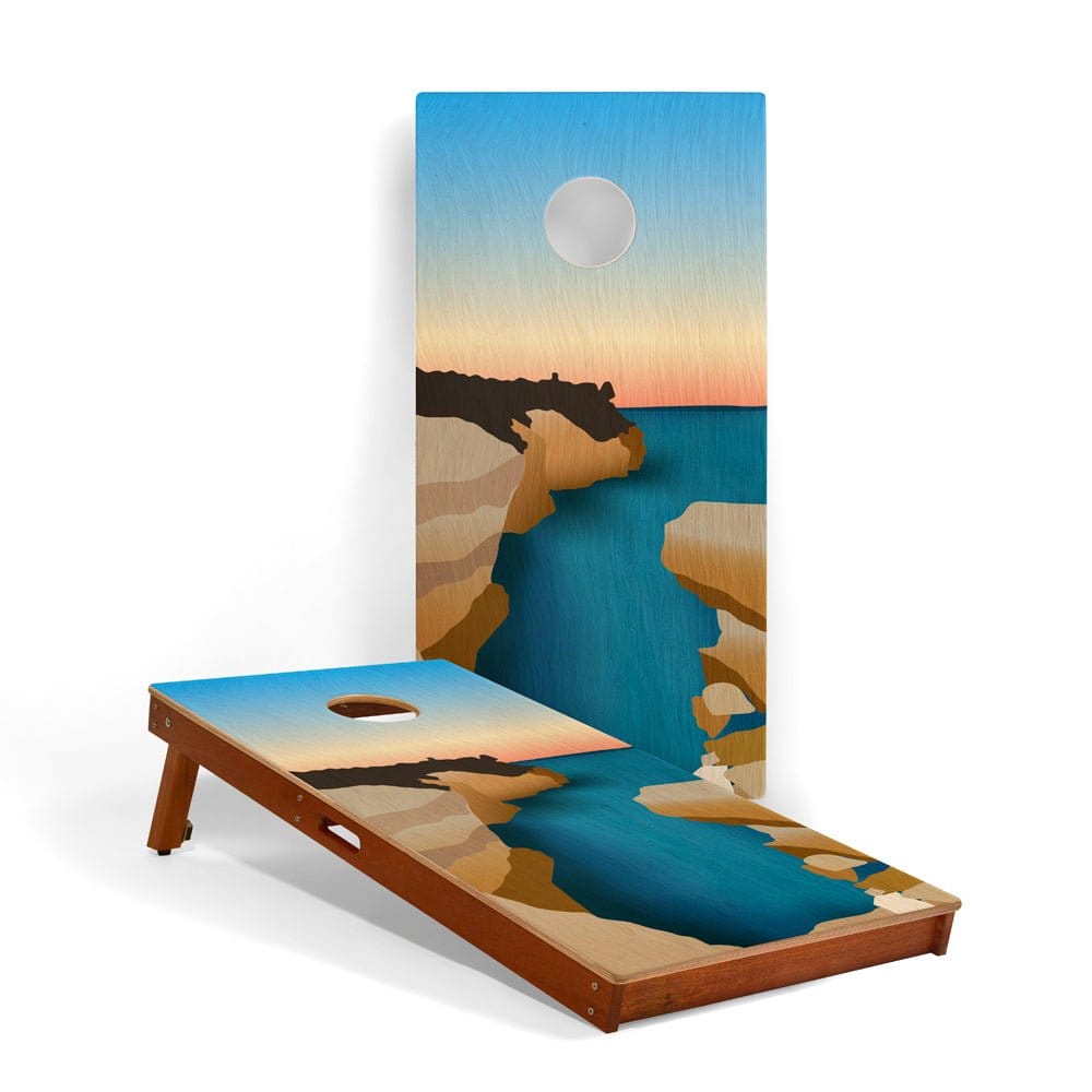 Elakai Outdoor Cornhole Boards Pictured Rocks 2ft x 4ft Graphic Wood Classic Cornhole Set | National Parks Inspired Collection
