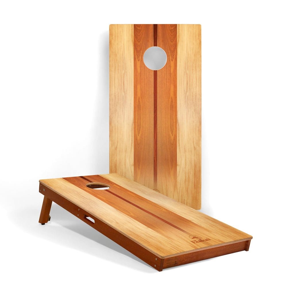 Elakai Outdoor Cornhole Boards Woody 2ft x 4ft Graphic Wood Classic Cornhole Set | Natural Surf Beach Collection