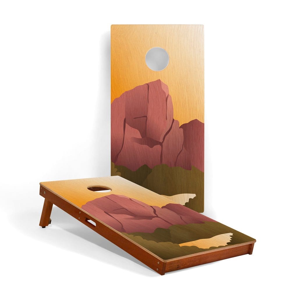Elakai Outdoor Cornhole Boards Zion 2ft x 4ft Graphic Wood Classic Cornhole Set | National Parks Inspired Collection