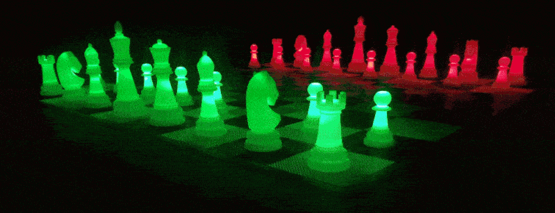 MegaChess 38 Inch Plastic LED Giant Chess Set - Option 2 - Night Time Only Set