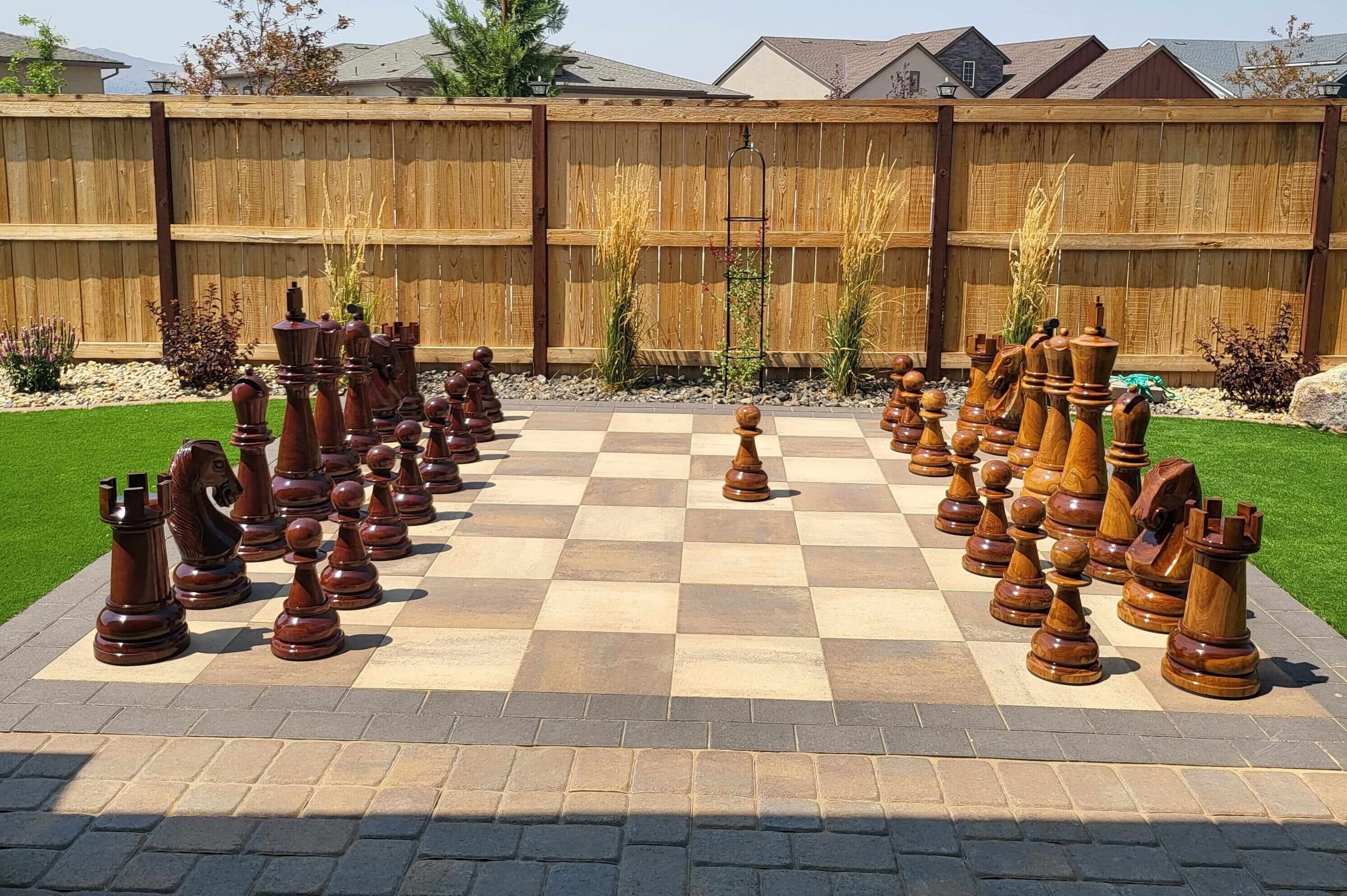 Mega Chess Giant Chess Sets MegaChess 24 Inch Teak Giant Chess Set