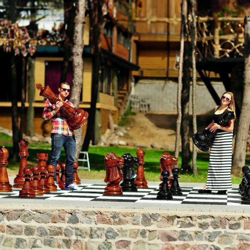 Mega Chess Giant Chess Sets MegaChess 36 Inch Teak Giant Chess Set